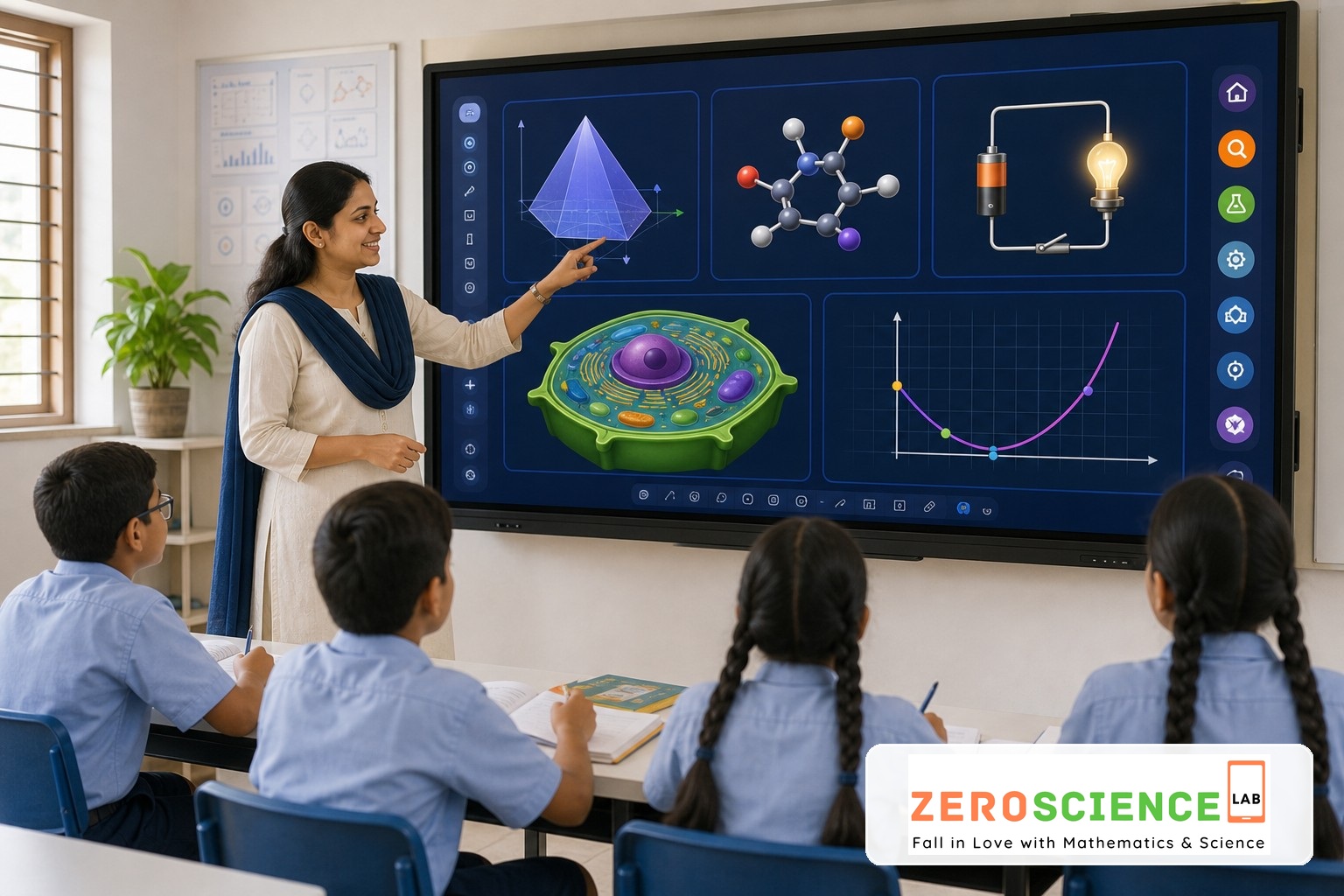 ZeroScienceLab interactive virtual lab for school digital boards